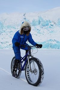Kate Leeming Breaking The Cycle South Pole © PhilCoates. Training in Spitsbergen, Norway